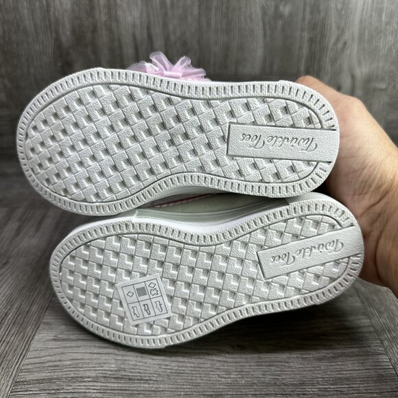 Skechers Twinkle Toddler size 10 White Pink Double Strap Shoes - Picture 7 of 8